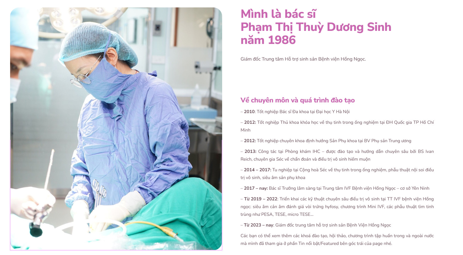 Bs Phạm Thị Thùy Dương sinh năm bao nhiêu?